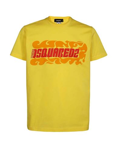 Shop Dsquared2 T-shirts Man T-shirt Yellow Size L Cotton