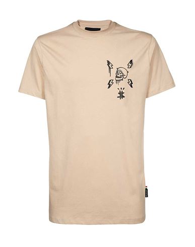Shop Philipp Plein T-shirt Man T-shirt Beige Size Xxl Cotton
