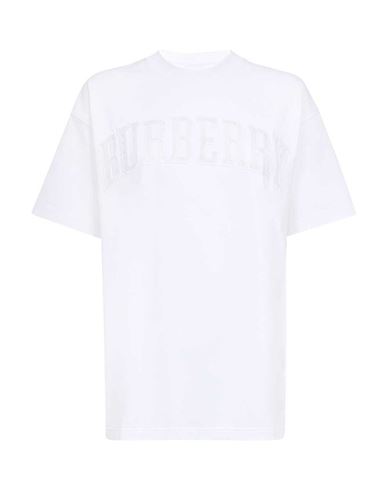Shop Burberry White T-shirt Woman T-shirt White Size M Cotton