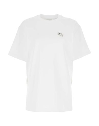 Shop Burberry T-shirt With Crystal Application Woman T-shirt White Size M Cotton