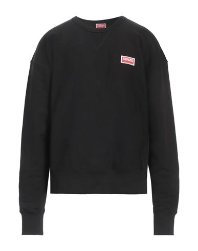 Shop Kenzo Man Sweatshirt Black Size Xl Cotton, Elastane