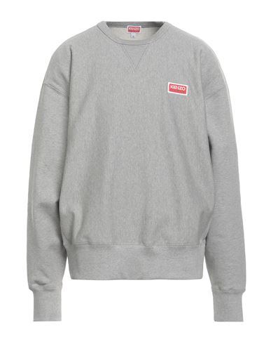 Shop Kenzo Man Sweatshirt Grey Size Xl Cotton, Elastane