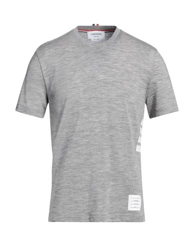 Thom Browne Man T-shirt Grey Size 5 Wool, Elastane In Gray