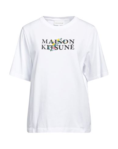 Shop Maison Kitsuné Woman T-shirt White Size L Cotton