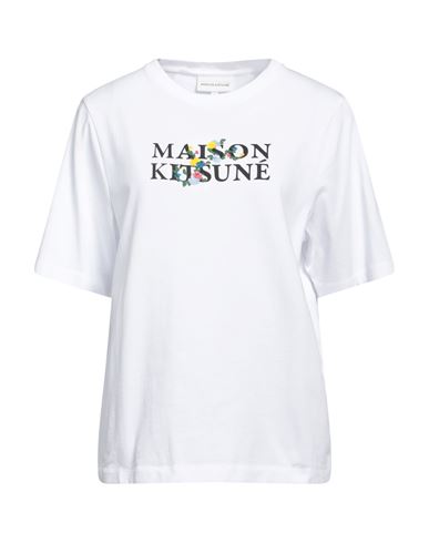 MAISON KITSUNÉ MAISON KITSUNÉ WOMAN T-SHIRT WHITE SIZE S COTTON 