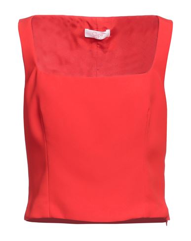 Shop Clips More Woman Top Tomato Red Size 8 Polyester, Elastane