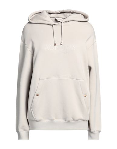 Shop Agnona Woman Sweatshirt Light Grey Size Xl Cotton, Cashmere