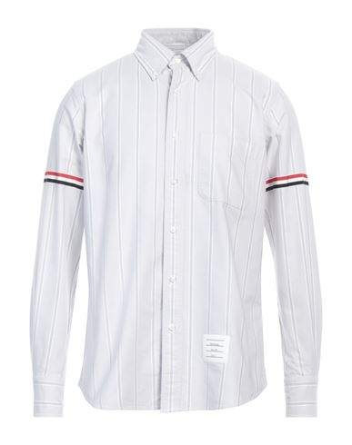 Shop Thom Browne Man Shirt Light Grey Size 4 Cotton