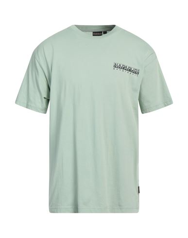 Shop Napapijri Man T-shirt Light Green Size Xl Cotton