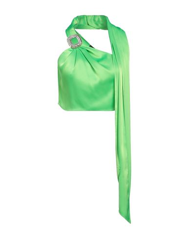 DAVID KOMA DAVID KOMA WOMAN TOP LIME GREEN SIZE 8 TRIACETATE, POLYESTER 