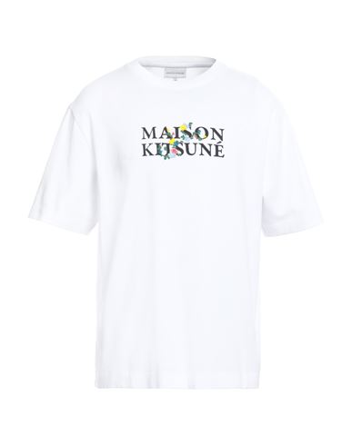 Maison Kitsuné Man T-shirt White Size L Cotton