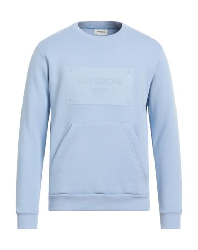 Gavroche Paris Man Sweatshirt Sky Blue Size S Cotton, Polyester In Neutral