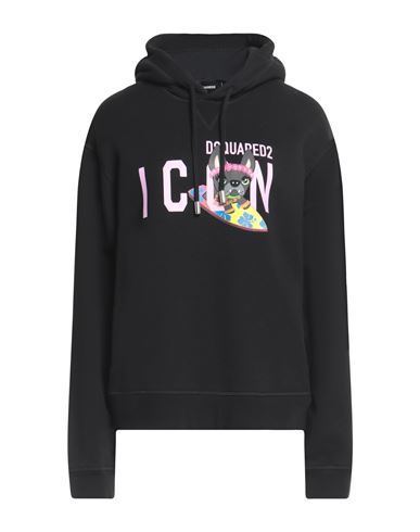Dsquared2 Woman Sweatshirt Black Size S Cotton In Black