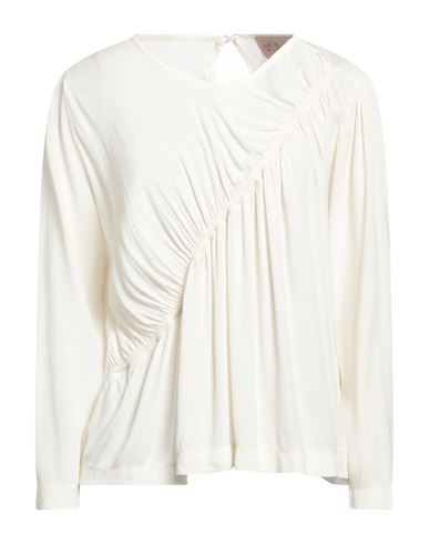 Même Road Woman Top Cream Size 6 Viscose, Rayon In White