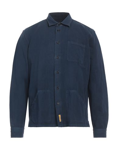 Shop B.d.baggies B. D.baggies Man Shirt Midnight Blue Size Xl Cotton, Linen