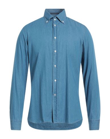 Shop B.d.baggies B. D.baggies Man Denim Shirt Blue Size 15 ¾ Cotton