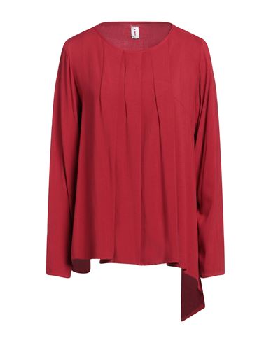 Isabella Clementini Woman Top Red Size 8 Viscose, Wool In Burgundy