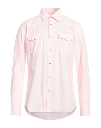 Shop Tintoria Mattei 954 Man Shirt Pink Size 16 Cotton