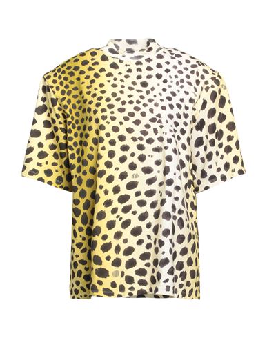 Attico The  Woman T-shirt Light Yellow Size 4 Cotton In Animal Print