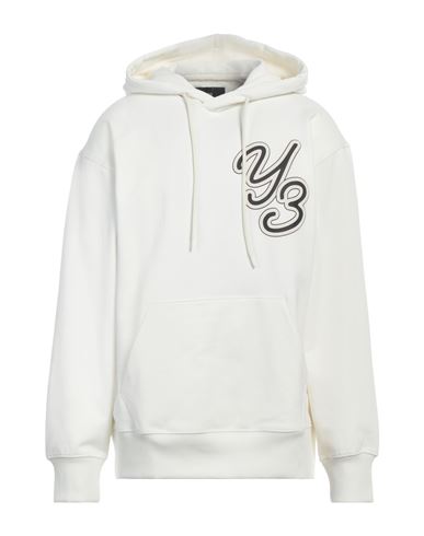 Y-3 Man Sweatshirt Ivory Size L Organic Cotton, Elastane In White