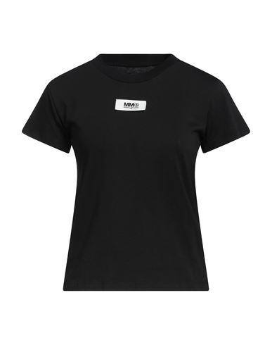 Shop Mm6 Maison Margiela Woman T-shirt Black Size S Cotton, Elastane