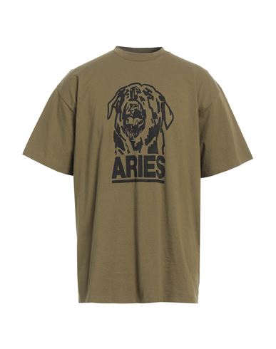 Aries Man T-shirt Military Green Size L Cotton
