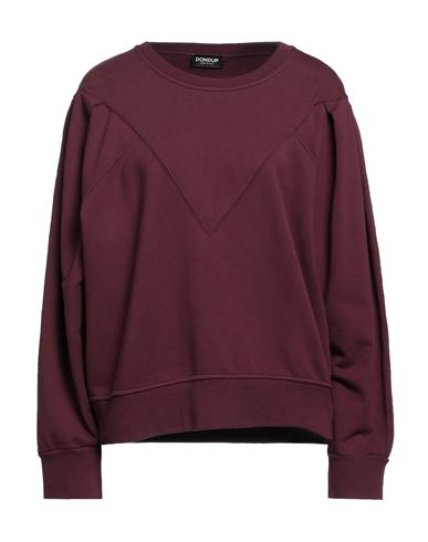 Shop Dondup Woman Sweatshirt Burgundy Size Xl Cotton In Red