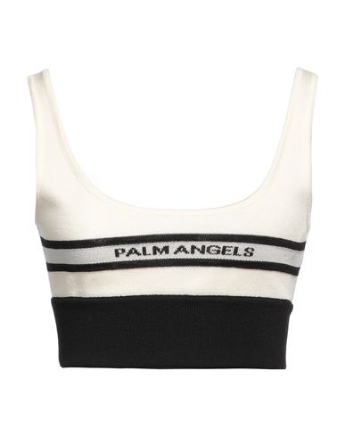 Shop Palm Angels Woman Top Ivory Size S Wool In White