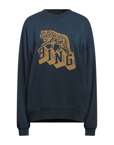 Anine Bing Woman Sweatshirt Slate Blue Size S Cotton