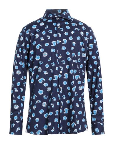 Shop Altemflower Man Shirt Navy Blue Size 17 ½ Cotton, Elastane