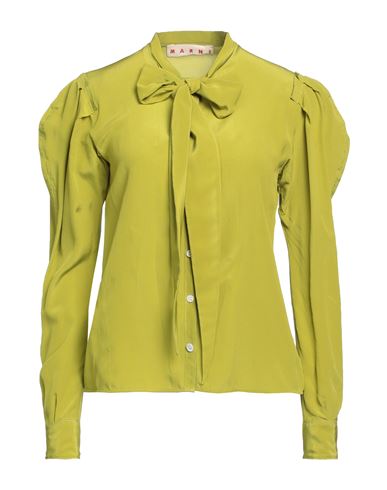 Shop Marni Woman Shirt Acid Green Size 4 Silk