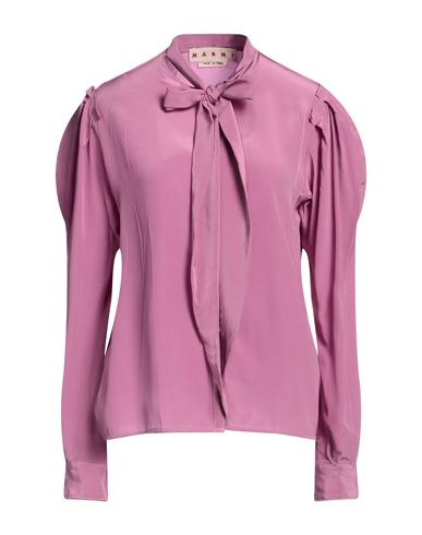 Marni Woman Shirt Light Purple Size 4 Silk In Pink
