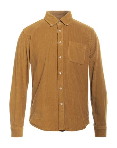 Shop Portuguese Flannel Man Shirt Mustard Size M Cotton In Yellow