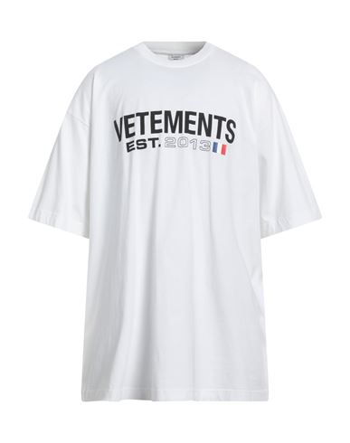 Vetements Man T-shirt White Size S Cotton, Elastane