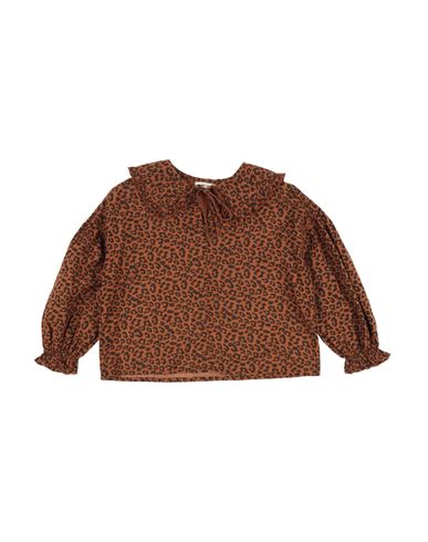 The New Society Babies'  Toddler Girl Top Tan Size 6 Organic Cotton In Brown
