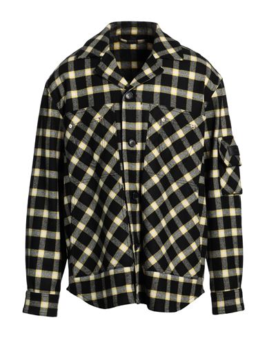 Versace Man Shirt Black Size 40 Wool, Polyamide, Calfskin