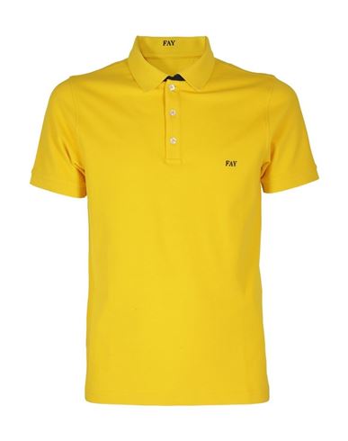 Fay Polo Shirt Man Polo Shirt Yellow Size L Cotton