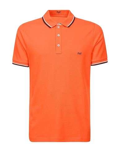 Fay Polo Shirt Man Polo shirt Orange Size L Cotton