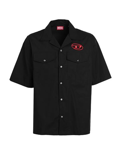 Shop Diesel S-mac-22-b Man Shirt Black Size 42 Cotton