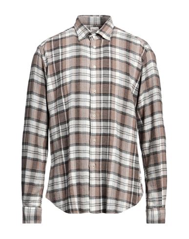 Alex Ingh Man Shirt Grey Size 17 Cotton In Brown