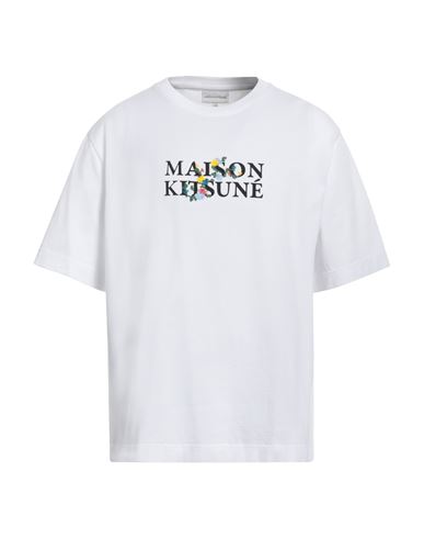 Shop Maison Kitsuné Man T-shirt White Size L Cotton