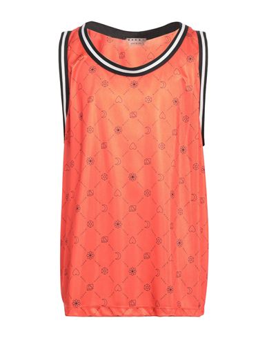 Marni Man T-shirt Orange Size 42 Polyester In Animal Print