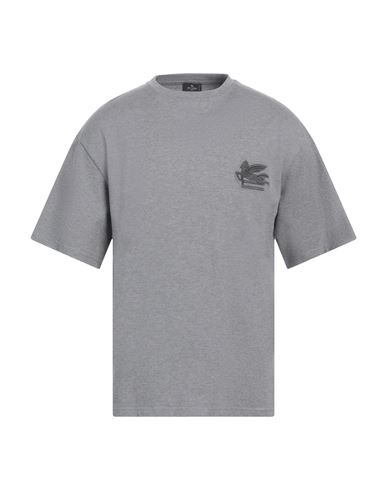 Etro Man T-shirt Grey Size M Cotton In Gray