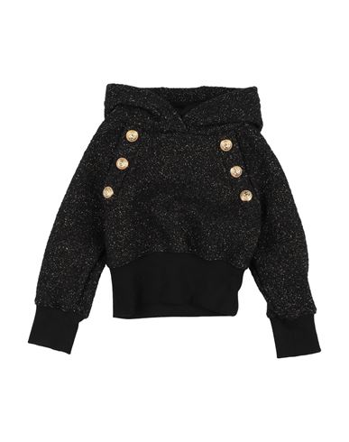 Balmain Babies'  Toddler Girl Sweatshirt Black Size 4 Wool, Polyester, Cotton, Polyamide, Elastane
