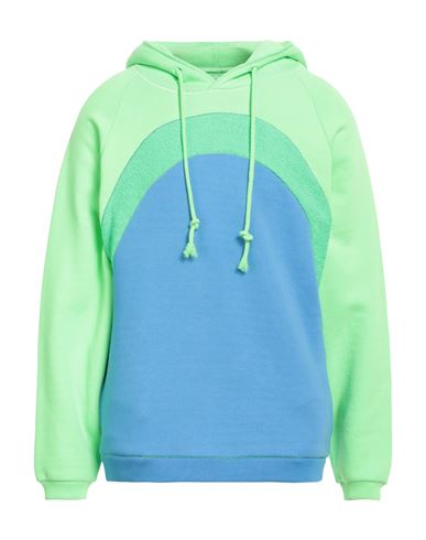 Shop Erl Man Sweatshirt Light Green Size Xl Cotton