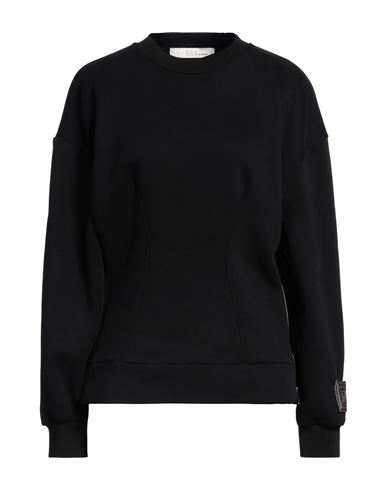 Tela Woman Sweatshirt Black Size L Cotton, Polyester In Brown