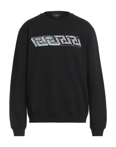 Versace Man Sweatshirt Black Size Xxl Cotton In Brown