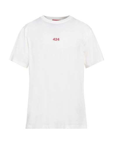Shop 424 Fourtwofour Man T-shirt White Size L Cotton