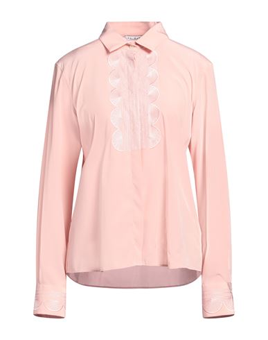 Caliban Woman Shirt Light Pink Size 10 Silk, Elastane