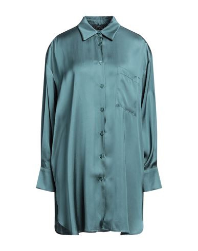 Icona By Kaos Woman Shirt Deep Jade Size 8 Viscose In Blue